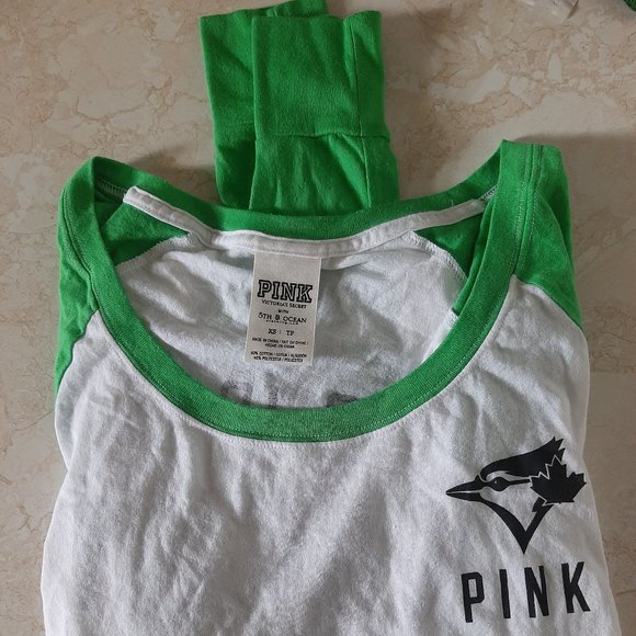 Pink Victoria Secrets XS Lucky BlueJaysTee LongSlv - Picture 5 of 5